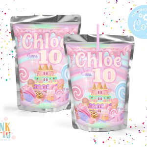 Candyland Birthday Cotton Candy Wrapper, Template Printable, Candy ...