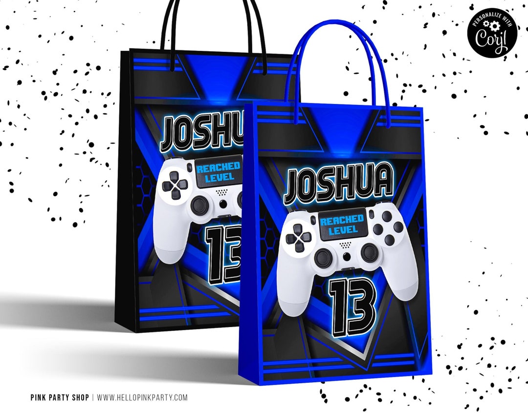 Gamer Birthday Gift Bag Labels, Printable Templates, Gaming Birthday ...