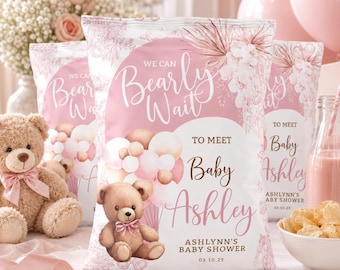 Bear chip bag template digital printable download