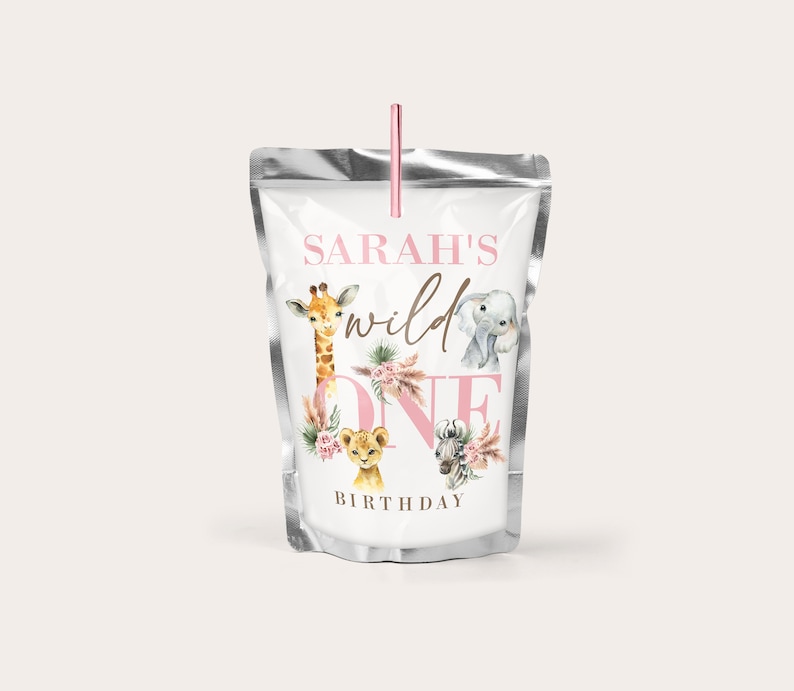 Partygåva med vilda djur till tjejen: Safaridjursdekorationer (digital nedladdning) bild 5