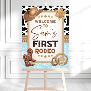 Cowboy Birthday Printable Welcome Sign Template, Rodeo Western Birthday ...