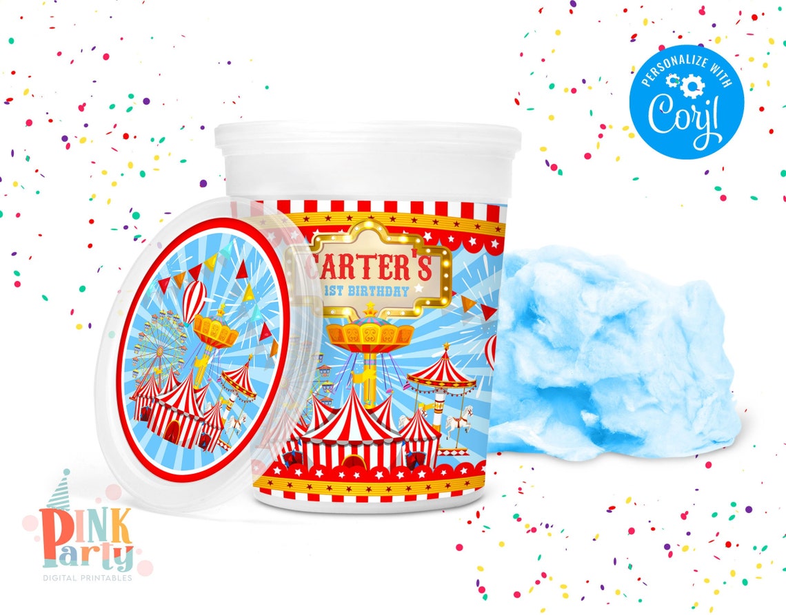 Kids Birthday Cotton Candy Wrapper Template Printable Kids - Etsy