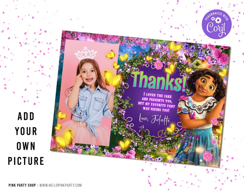 Kids Birthday Thank You Card Template Printable Kids Birthday - Etsy