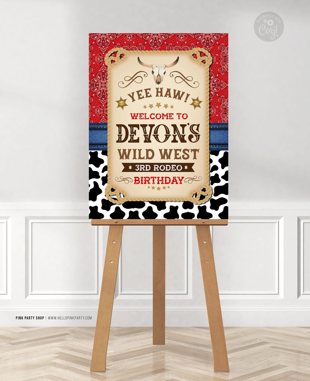 Cowboy Theme Welcome Sign Printable