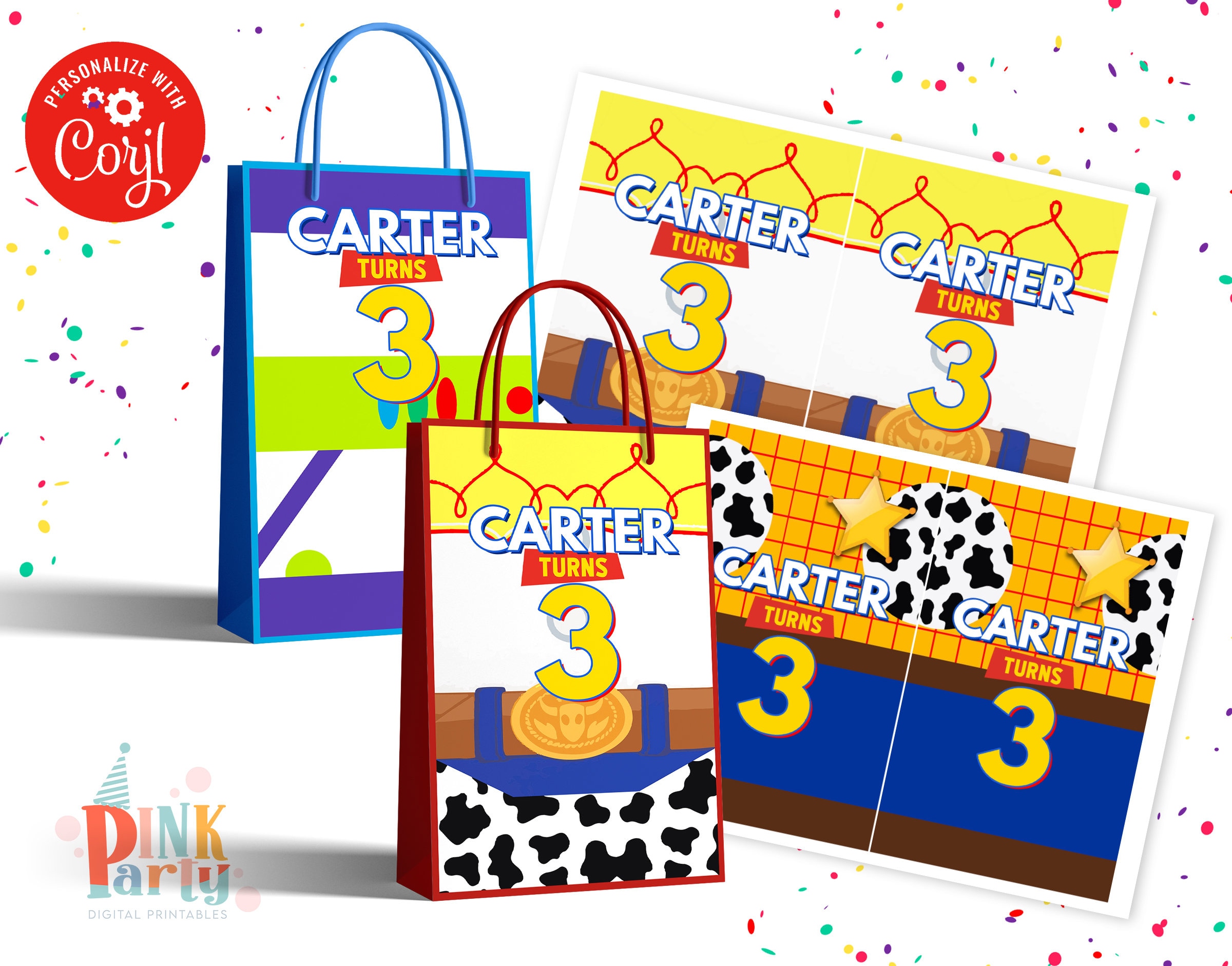 Kids Birthday Gift Bag Labels Template Printable Kids Etsy