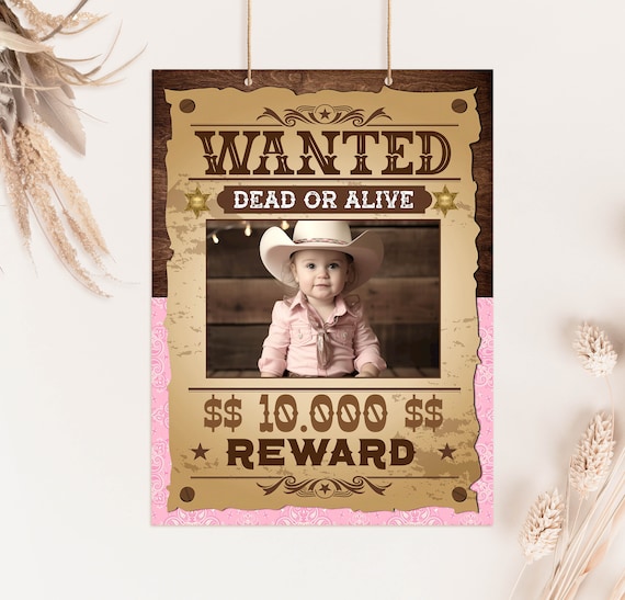 Cowgirl Wanted Poster Invitation Wanted Poster, Classic Western