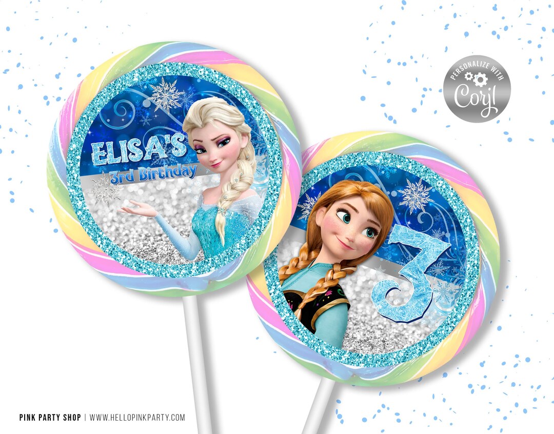 Kids Birthday Lollipop Labels Template Printable Kids - Etsy