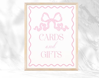 Pink Bow Cards and Gifts Baby shower Sign Instant download Modern Minimal Baby Shower Sign Pink Baby shower Sign it's a girl Bowtiful BS205