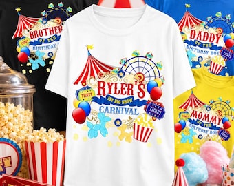 Circus Birthday T-shirt Design editable printable template (digital download)