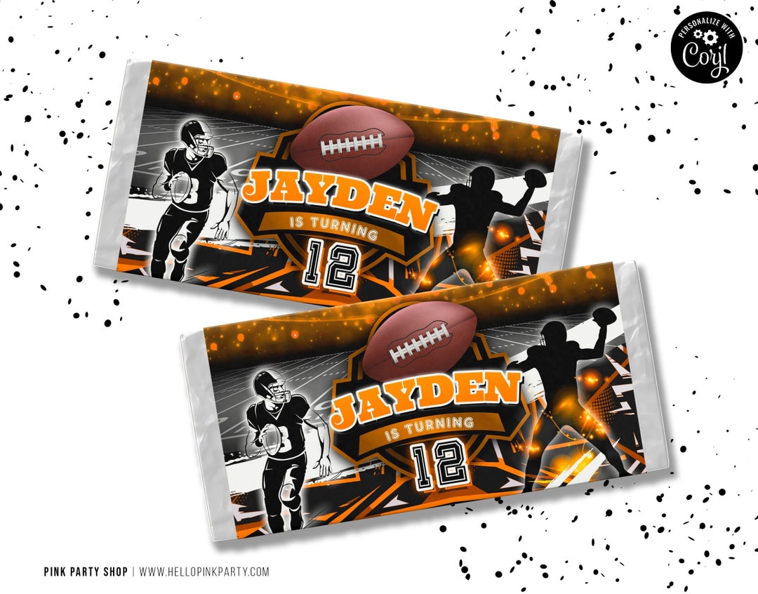 Football Birthday Candy Bar Wrapper Template Printable American ...