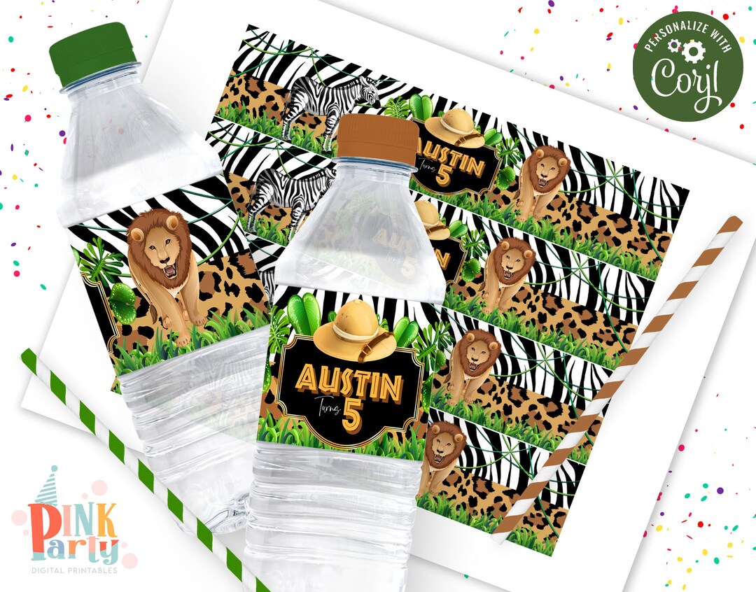 Kids Birthday Water Labels Wrapper, Printable Templates, Kids Birthday ...