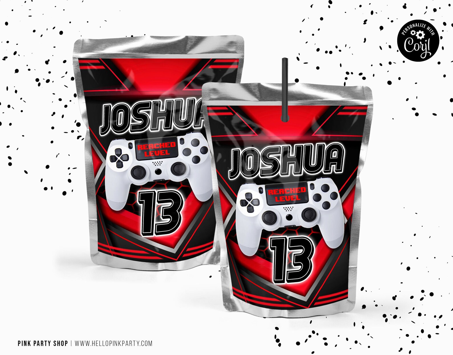 Gamer Birthday Water Labels Wrapper Printable Templates - Etsy