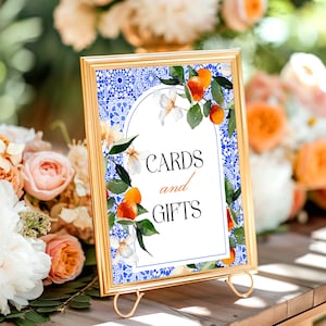 Oranje kaarten en geschenken Baby shower Sign Instant download Modern Baby Shower Sign Positano Italiaanse Citrus Amalfikust Middellandse Zee BS222