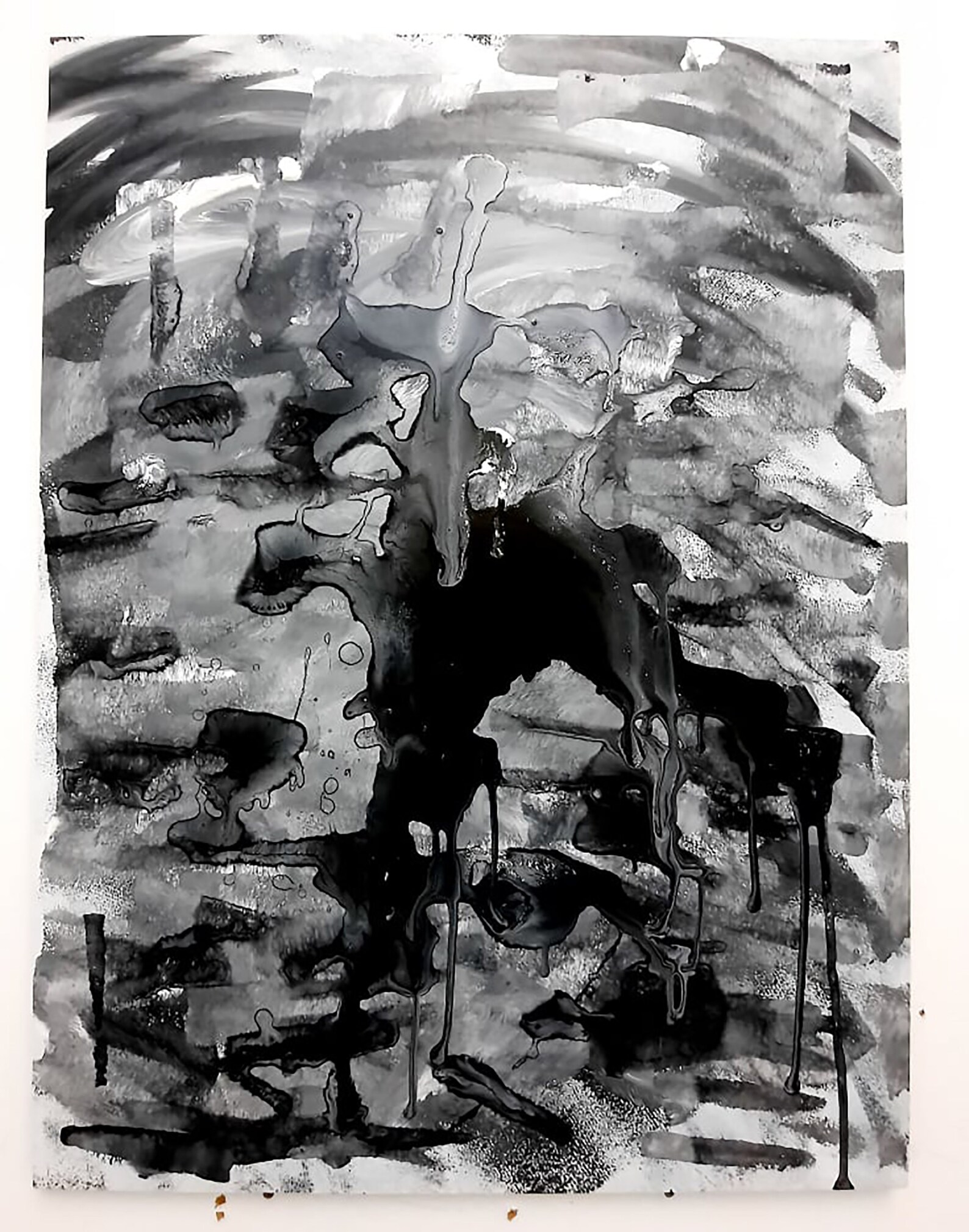 Tableau en bois peinture acrylique abstrait noire et blanc Etsy