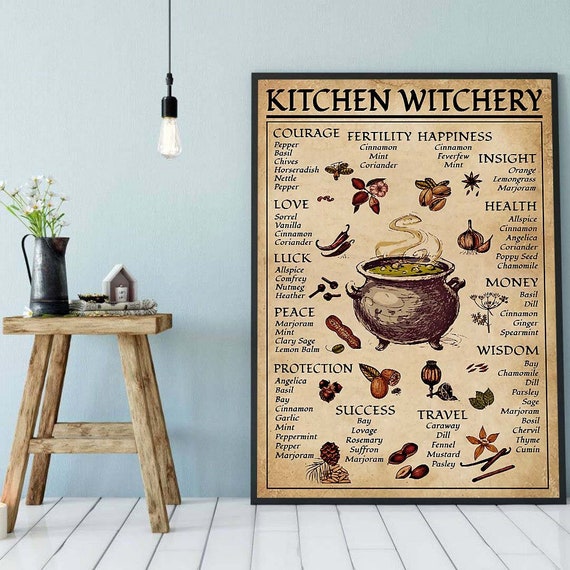 Kitchen Witchery Poster Witches Poster Witches Magic Etsy