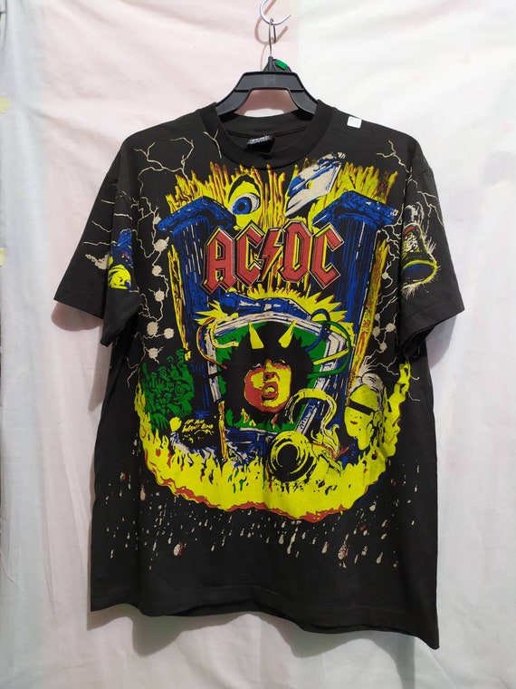 Black t-shirt 90's Giant vintage style all over pr