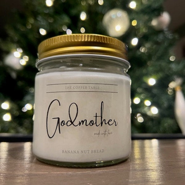 Godmother 8 oz Candle (Vegan, Soy Handmade) Gift, Home Decor / FAST SHIPPING / FREE Shipping