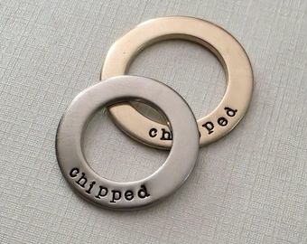 Personalized Chipped Pet ID Washer – Custom Dog Collar Tag