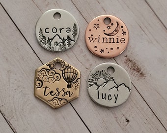 SMALL PET Tag - Cat Tag & Small Dog Tag, 3/4" Pet ID Tag, Tag for Small Dog, Custom Design, Personalized Cat Collar, Dog Collar, Custom Gift