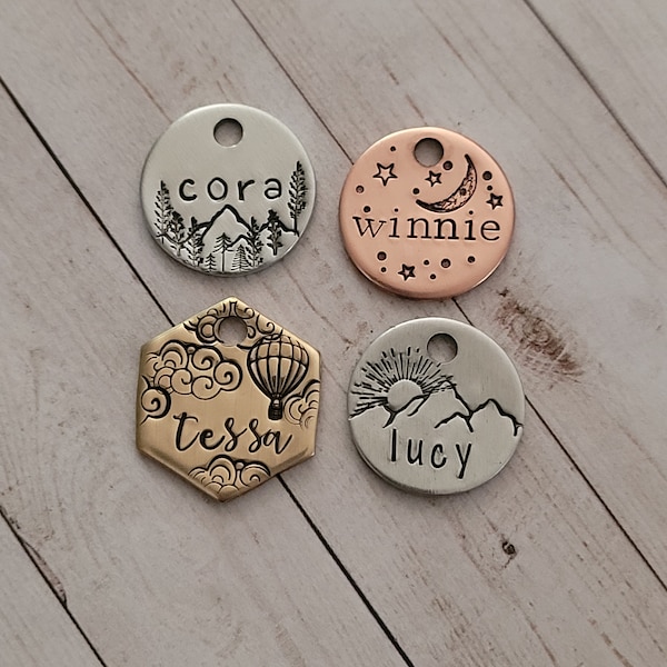 SMALL PET Tag - Cat Tag & Small Dog Tag, 3/4" Pet ID Tag, Tag for Small Dog, Custom Design, Personalized Cat Collar, Dog Collar, Custom Gift