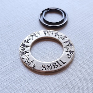 Forest WASHER - Hand Stamped, Personalized Custom Dog Tag, Dog Collar, Cat Collar, Dog Tag, Cat Tag