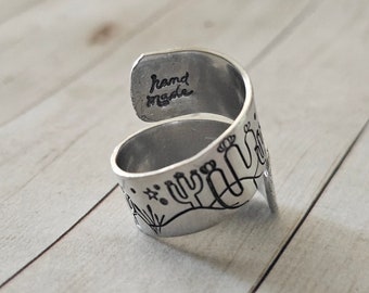 WRAP RING - Customizable Ring, Hidden Message, Hypoallergenic, Silver, Custom Gift, Gift for Friends