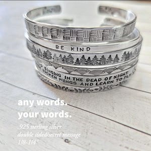Pulsera de plata de ley personalizada, hecha a mano, calibre 12, ideal para el mejor amigo, aniversario, joyería de plata de ley personalizada.