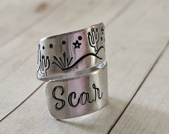 WRAP RING - Customizable Ring, Hidden Message, Hypoallergenic, Silver, Custom Gift, Gift for Friends