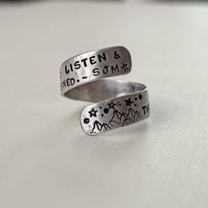 Bookish Quote RING, The Stars Who Listen & The Dreams That Are Answered, Do Not Yield, Do Not Falter, Fireheart, Velaris, Shield Sparrows