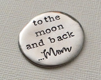 Custom Pewter Coin, Pocket Stone, Worry Stone, Luck Charm, Bag Tag