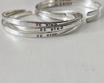 Be Kind of a Bitch - Sterling Silver Stacking Bracelet -