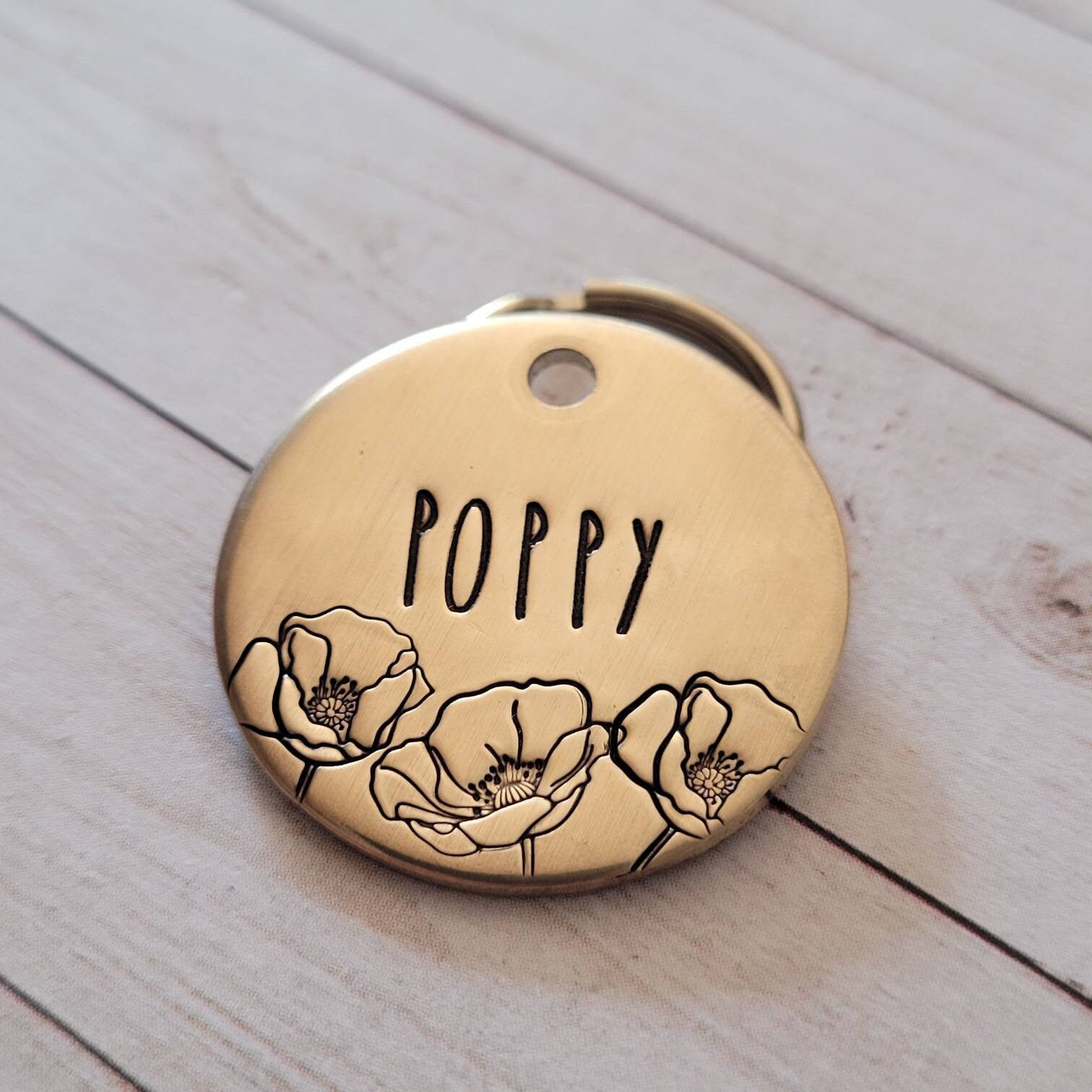 poppy tag for dog collar