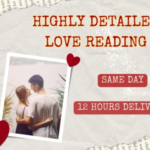 Lectura del amor muy detallada, lectura psíquica en profundidad, lectura el mismo día, lectura de ex amantes, lectura de relaciones