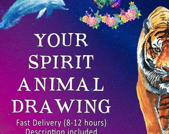Animal Spirit Guide Drawing and Free Reading, 12 Hours Delivery, Messages And Guidance From Your Animal Spirit