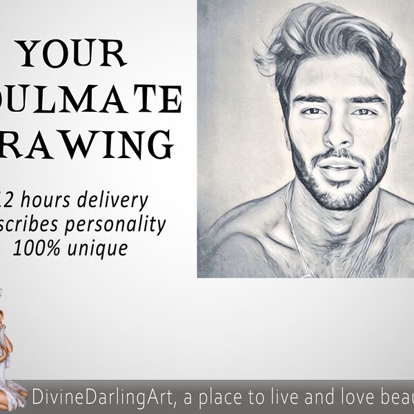 Soulmate Drawing and FREE Description in 12 hours, Psychic Artist with Accurate and Unique Portraits