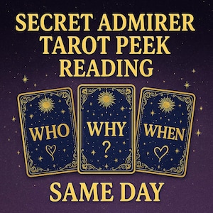 Lectura de Tarot del Admirador Secreto • El mismo día • Revelación de 3 cartas “QUIÉN / POR QUÉ / CUÁNDO” • Entrega rápida