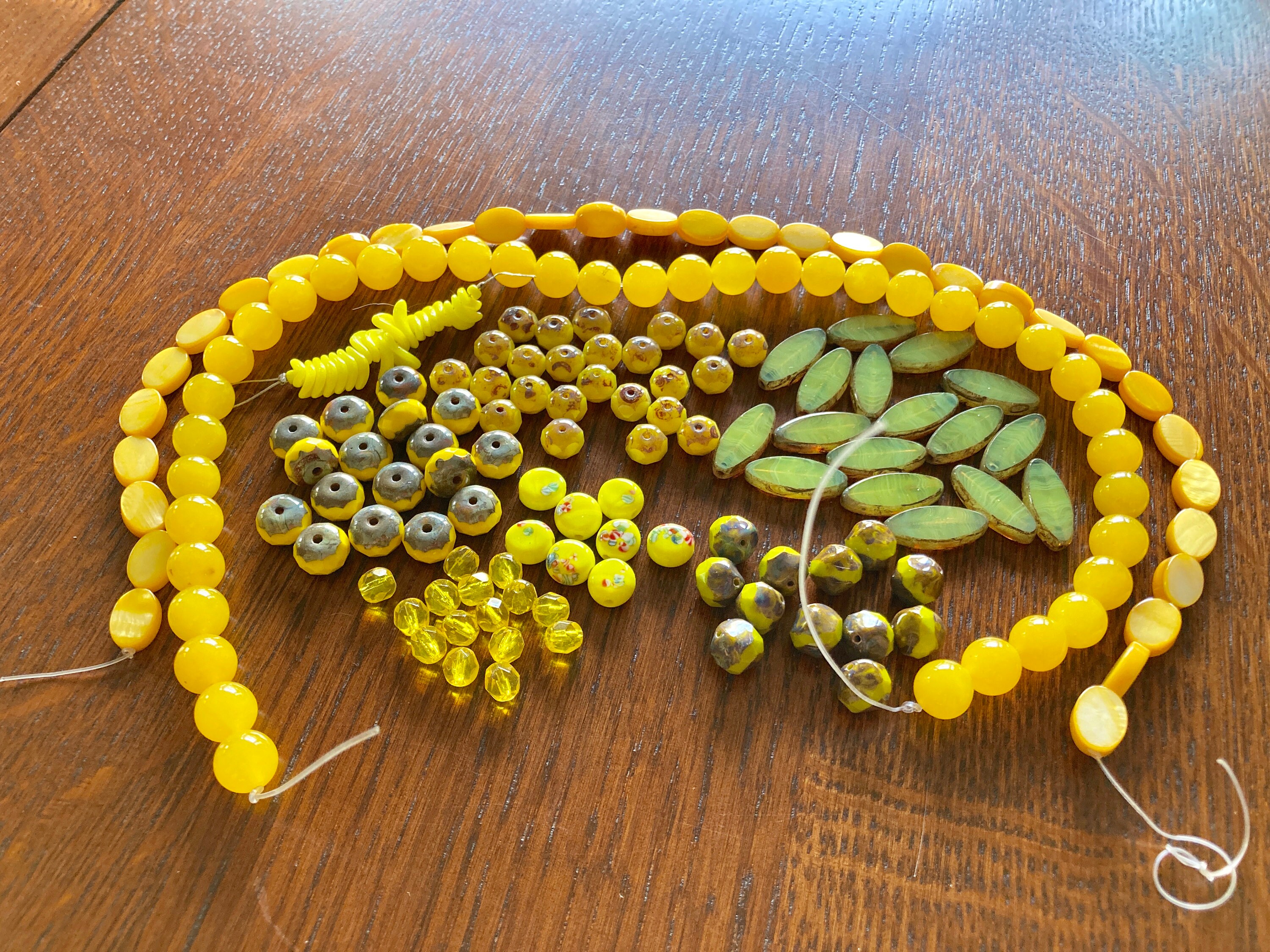 14 mm x 5 mm Golden Spike Czech Glass beads jewelry destash