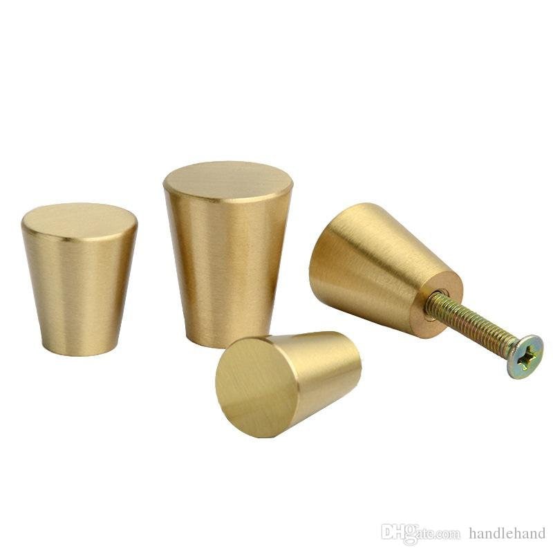 Cabinet knobs Drawer Knobs Pulls Handles Gold Truncated Tapered Cone Shaped Solid Brass Kitchen Hardware Cupboard Dresser Furniture Hardware