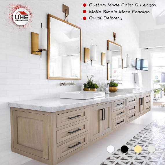 Matte Black Kitchen Cabinet Handles Pulls Knobs Hardware Bathroom