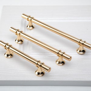 Cabinet Pull Handle Knob Gold Door Handles T Bar Pulls Knobs Cupboards Drawers Kitchen Dresser Drawer Furniture Harware Classic