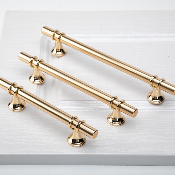 Cabinet Pull Handle Knob Gold Door Handles T Bar Pulls Knobs Cupboards Drawers Kitchen Dresser Drawer Furniture Harware Classic