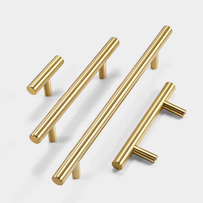 Modern Stainless Steel Gold Brushed Brass Cabinet T Bar Pulls Etsy