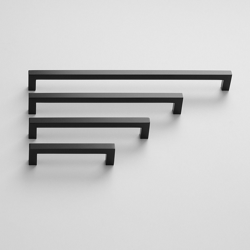 Matte Black Modern Kitchen Cabinet Handles Pulls Knobs | Etsy