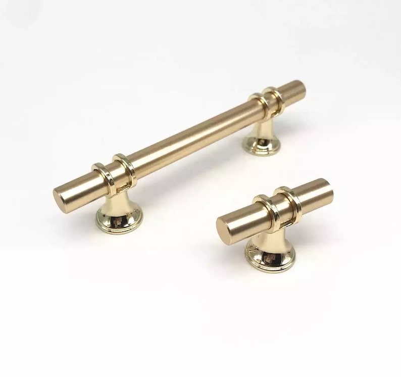 Classic Gold Door Pull Handle Handles T Bar Pulls Etsy