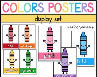Colors Posters | Pastel Rainbow Classroom Decor