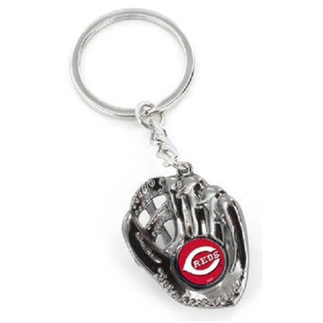 MLB Cincinnati Reds Logo in Glove Key Ring Keychain by AMINCO Etsy