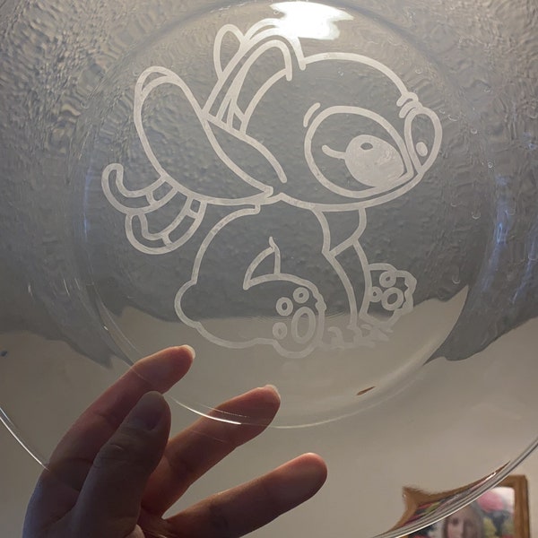 Etched glass plates