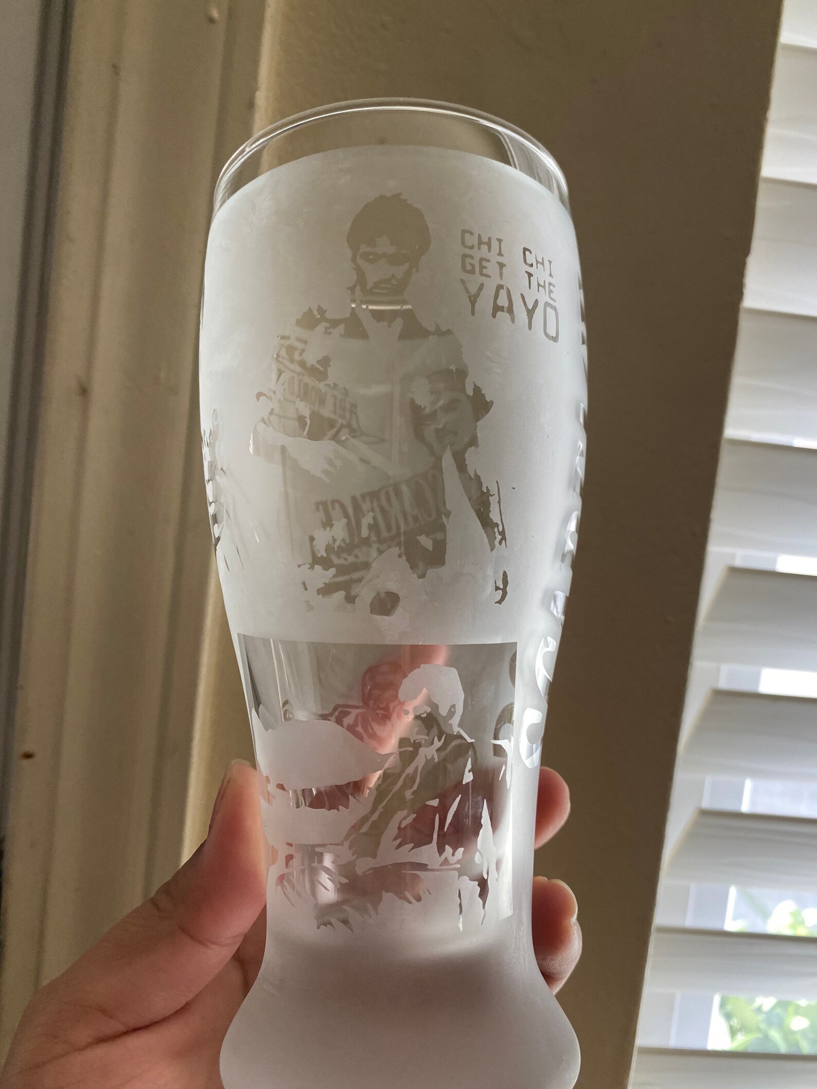 Custom Frosted Beer Glass from Etsy