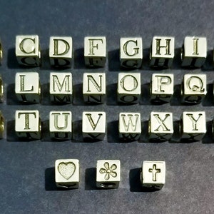 TINY Sterling Silver Block Letter Charms Initial Charm 