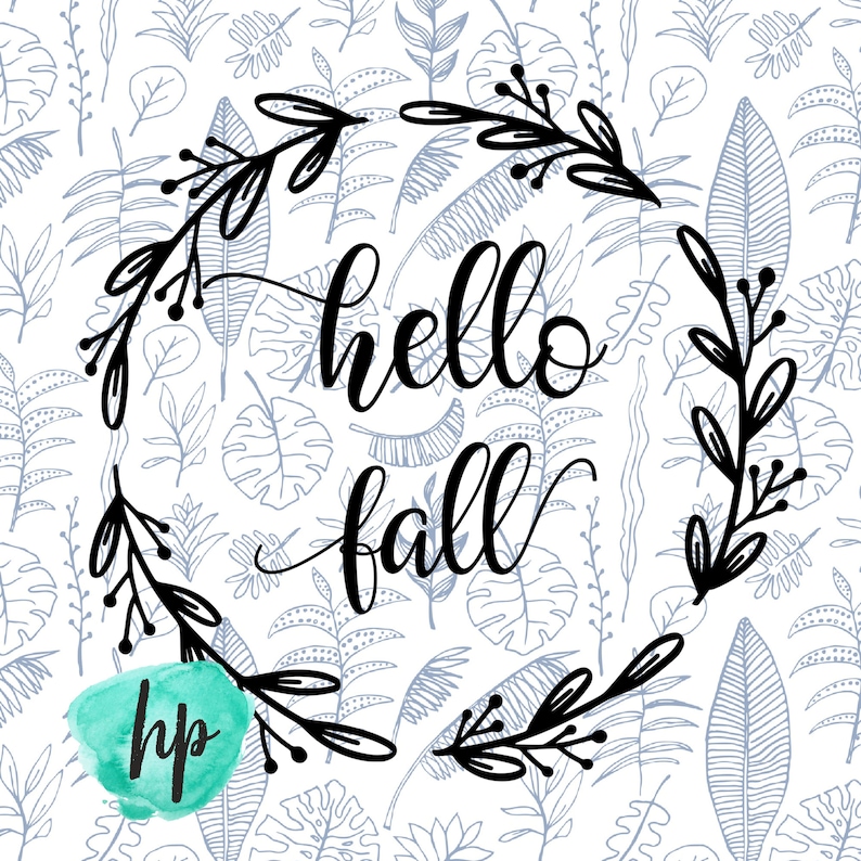 Download Hello Fall and Wreath Svg PNG Svg File Sublimation | Etsy